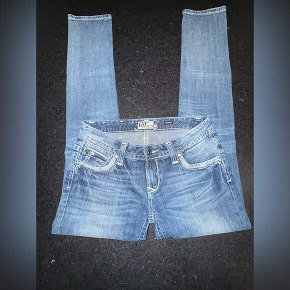 UEC EXPRESS REROCK STYLISH LOW RISE SKINNY DENIM BLUE JEANS SZ 6 - Picture 5 of 12